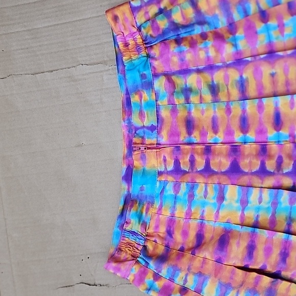 Darlyn vintage purple/orange tie-dye pleated tennis skirt-12 - Picture 3 of 7